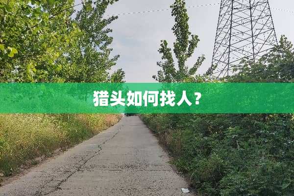 猎头如何找人？