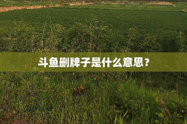 斗鱼删牌子是什么意思？