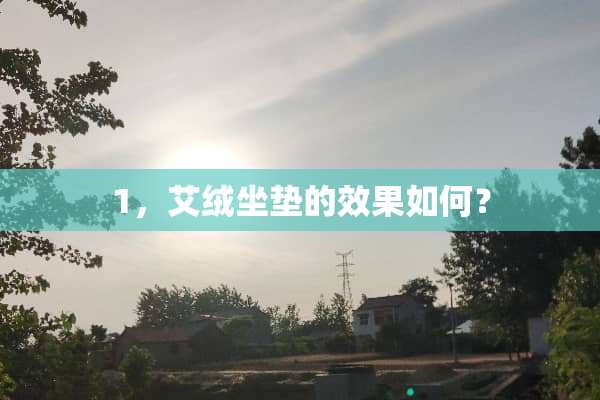 1，艾绒坐垫的效果如何？