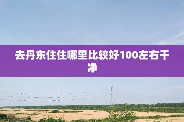 去丹东住住哪里比较好100左右干净