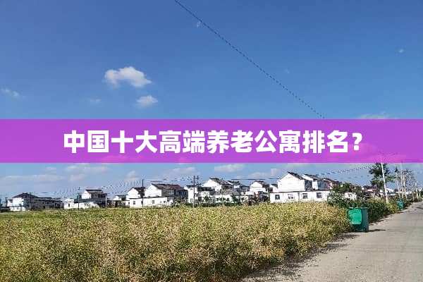 中国十大高端养老公寓排名？