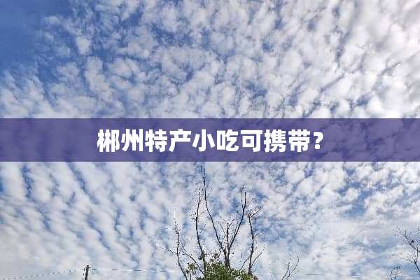 郴州特产小吃可携带？