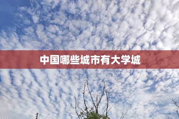 中国哪些城市有大学城