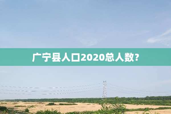 广宁县人口2020总人数？