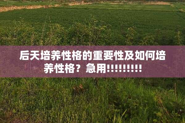 后天培养性格的重要性及如何培养性格？急用!!!!!!!!!