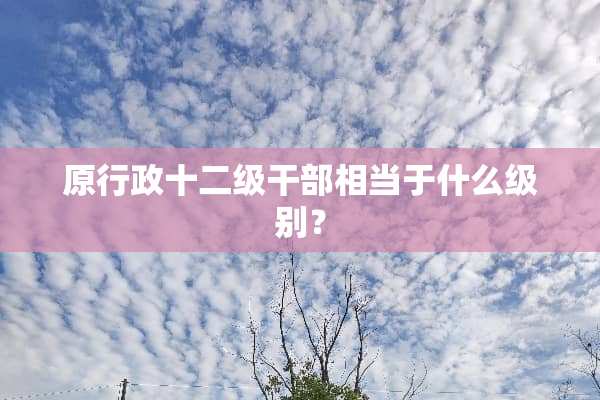 原行政十二级干部相当于什么级别？