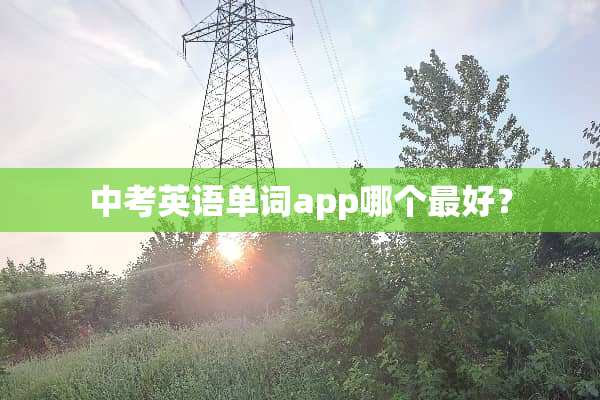 中考英语单词app哪个最好？