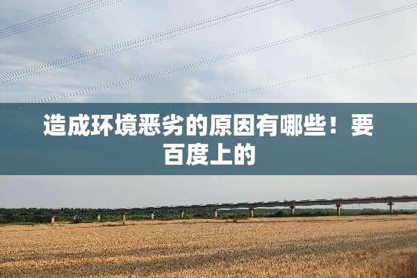 造成环境恶劣的原因有哪些！要百度上的