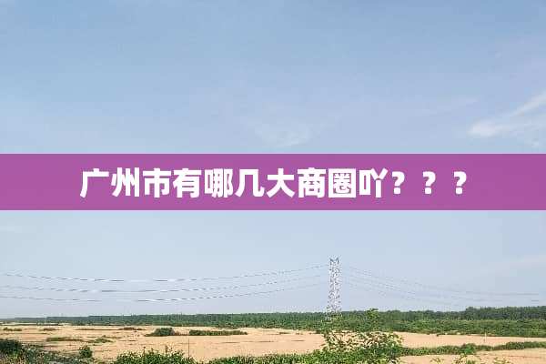 广州市有哪几大商圈吖？？？