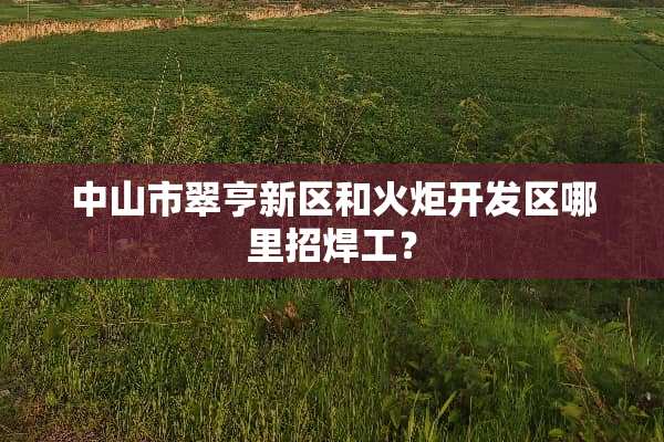 中山市翠亨新区和火炬开发区哪里招焊工？