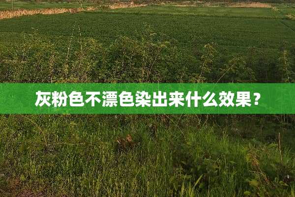 灰粉色不漂色染出来什么效果？