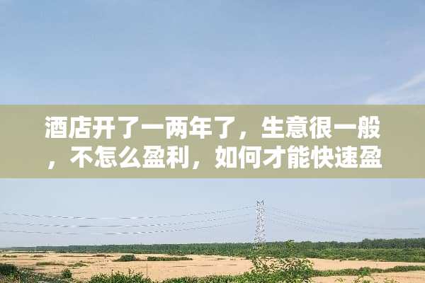 酒店开了一两年了，生意很一般，不怎么盈利，如何才能快速盈利？