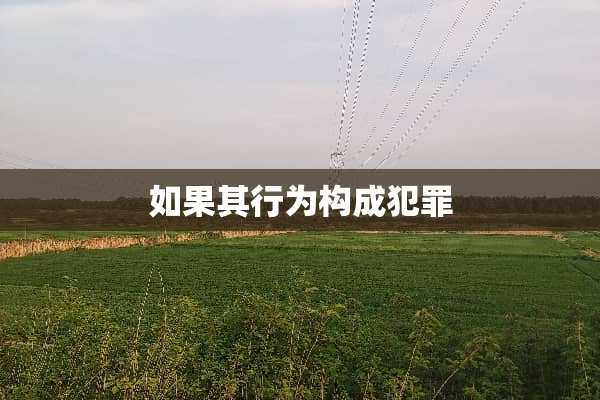 如果其行为构成犯罪