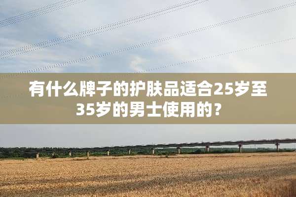 有什么牌子的护肤品适合25岁至35岁的男士使用的？