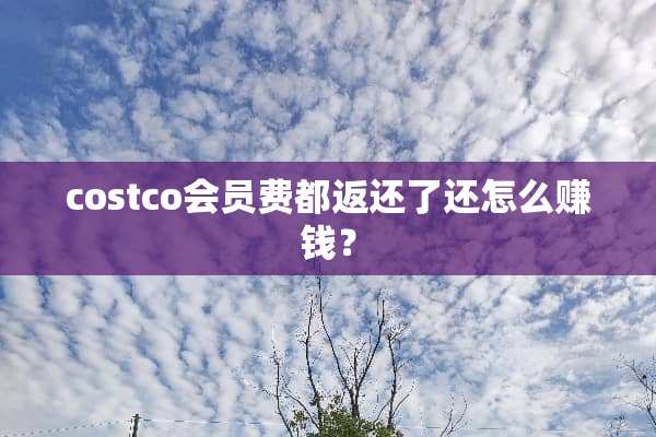 costco会员费都返还了还怎么赚钱？