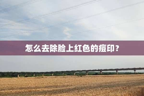 怎么去除脸上红色的痘印？