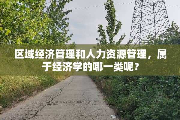 区域经济管理和人力资源管理，属于经济学的哪一类呢？