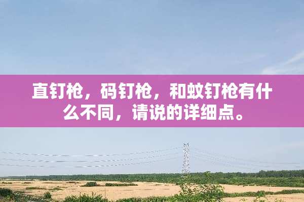 直钉*，码钉*，和蚊钉*有什么不同，请说的详细点。