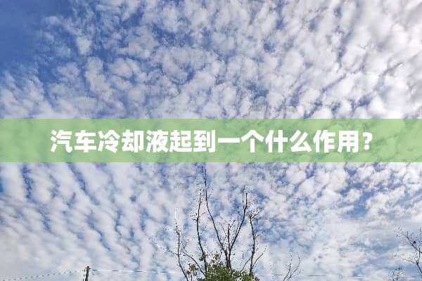 汽车**液起到一个什么作用？