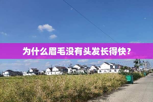 为什么眉毛没有头发长得快？