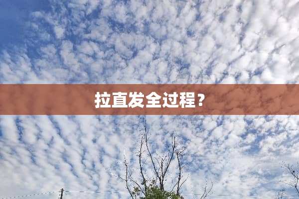 拉直发全过程？