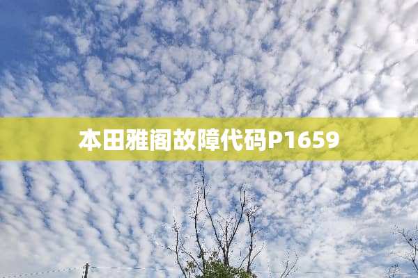 本田雅阁故障代码P1659
