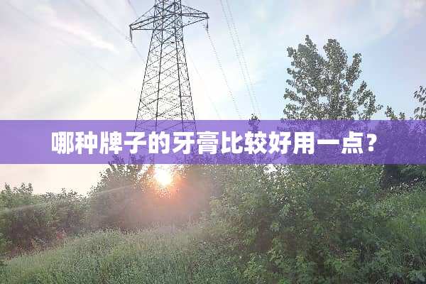 哪种牌子的牙膏比较好用一点？