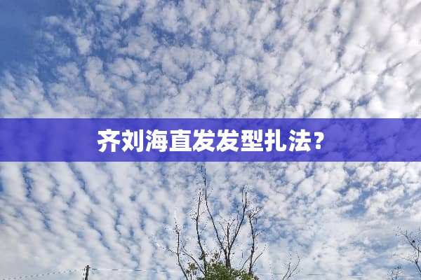 齐刘海直发发型扎法？