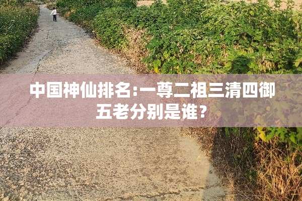 中国神仙排名:一尊二祖三清四御五老分别是谁？