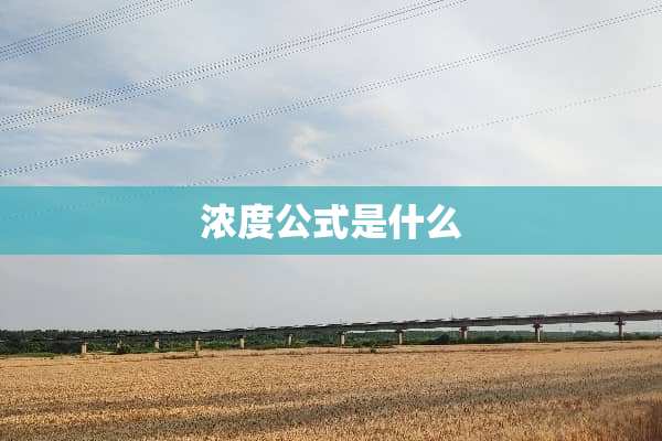 浓度公式是什么