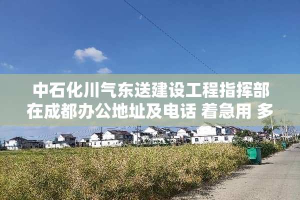 中石化川气东送建设工程指挥部在成都办公地址及电话 着急用 多谢了