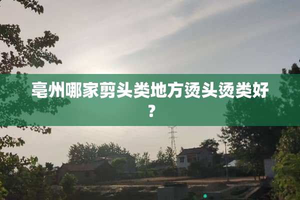 亳州哪家剪头类地方烫头烫类好？