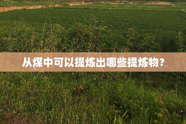 从煤中可以提炼出哪些提炼物？