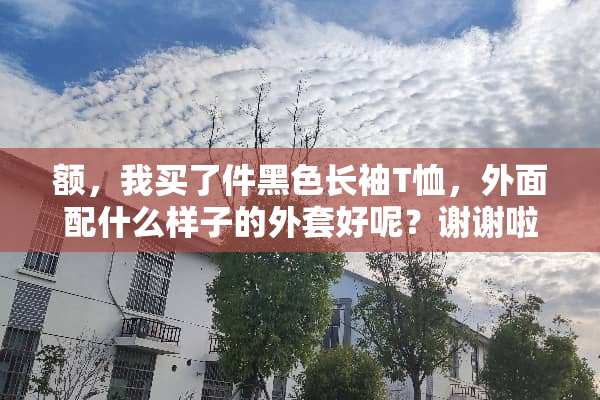 额，我买了件黑色长袖T恤，外面配什么样子的外套好呢？谢谢啦？