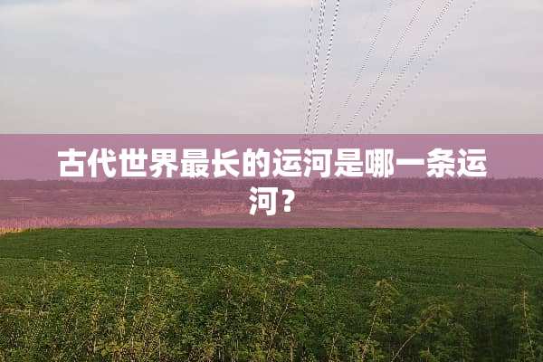 古代世界最长的运河是哪一条运河？