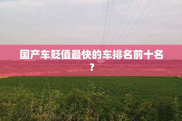 国产车贬值最快的车排名前十名？