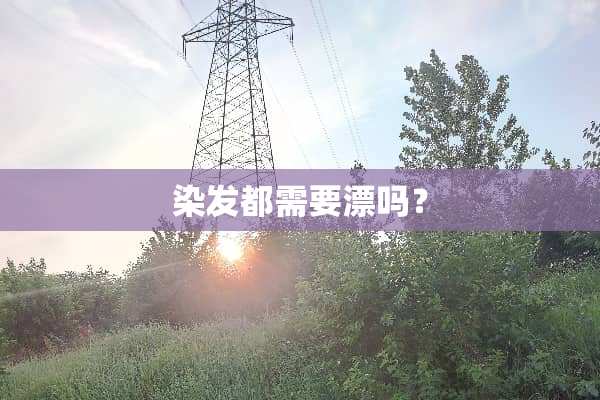 染发都需要漂吗？