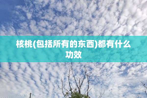 核桃(包括所有的东西)都有什么功效