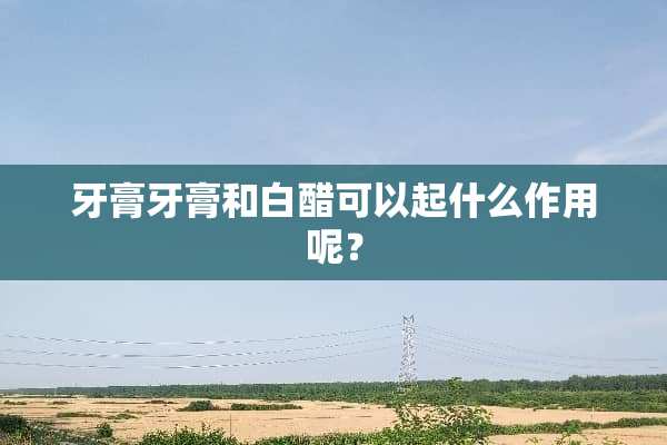牙膏牙膏和白醋可以起什么作用呢？