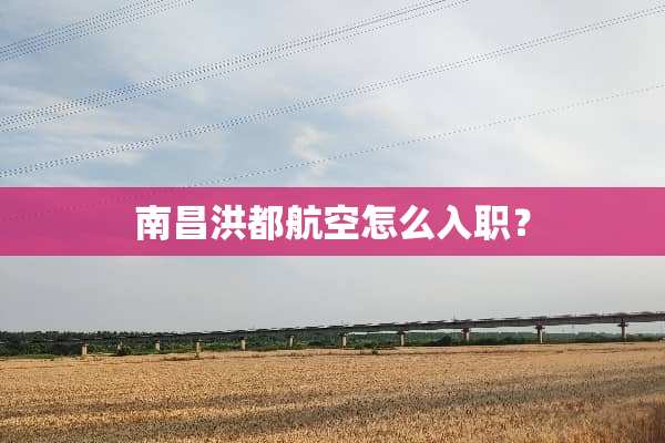 南昌洪都航空怎么入职？