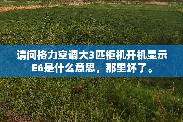 请问格力空调大3匹柜机开机显示E6是什么意思，那里坏了。