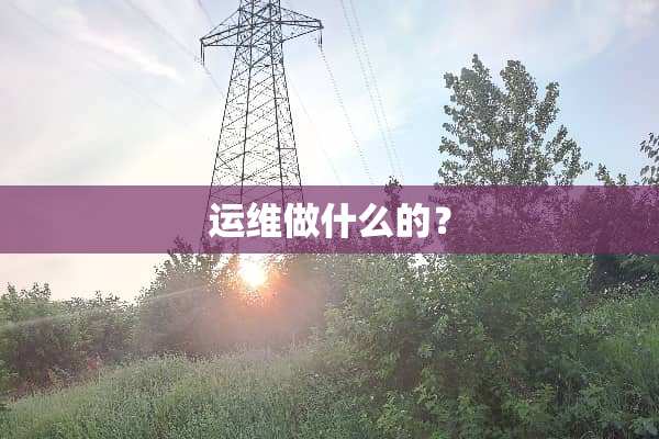 运维做什么的？