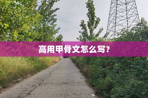 高用甲骨文怎么写？
