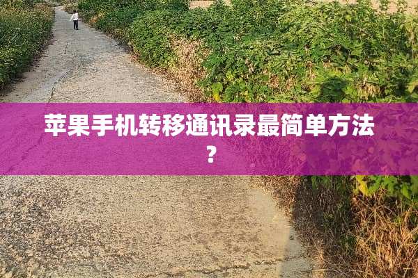 苹果手机转移通讯录最简单方法？