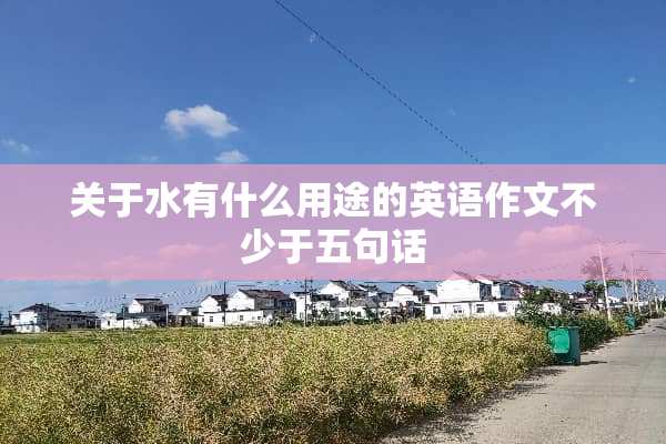 关于水有什么用途的英语作文不少于五句话