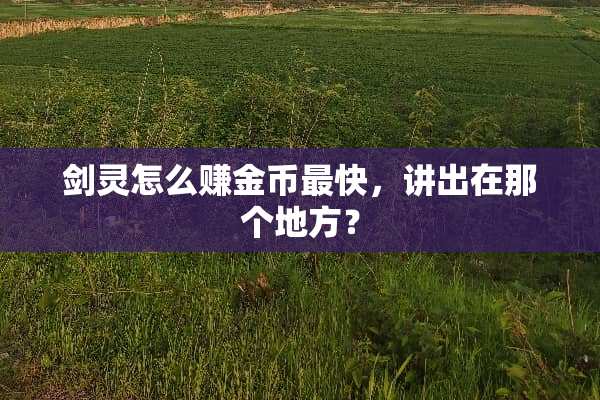 剑灵怎么赚金币最快，讲出在那个地方？