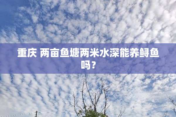重庆 两亩鱼塘两米水深能养鲟鱼吗？
