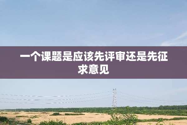 一个课题是应该先评审还是先征求意见