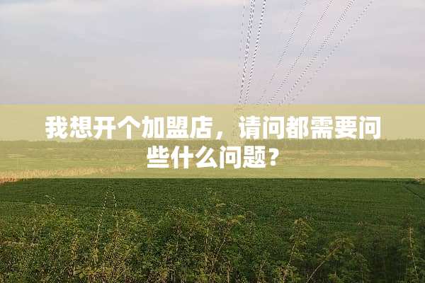 我想开个加盟店，请问都需要问些什么问题？