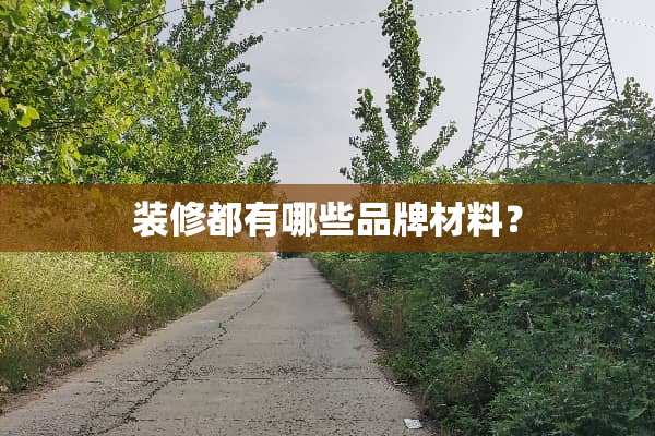 装修都有哪些品牌材料？